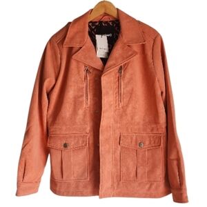 Desigual NEW‎ Women's Straight Multi-pocket Field Jacket in Peach Sz L